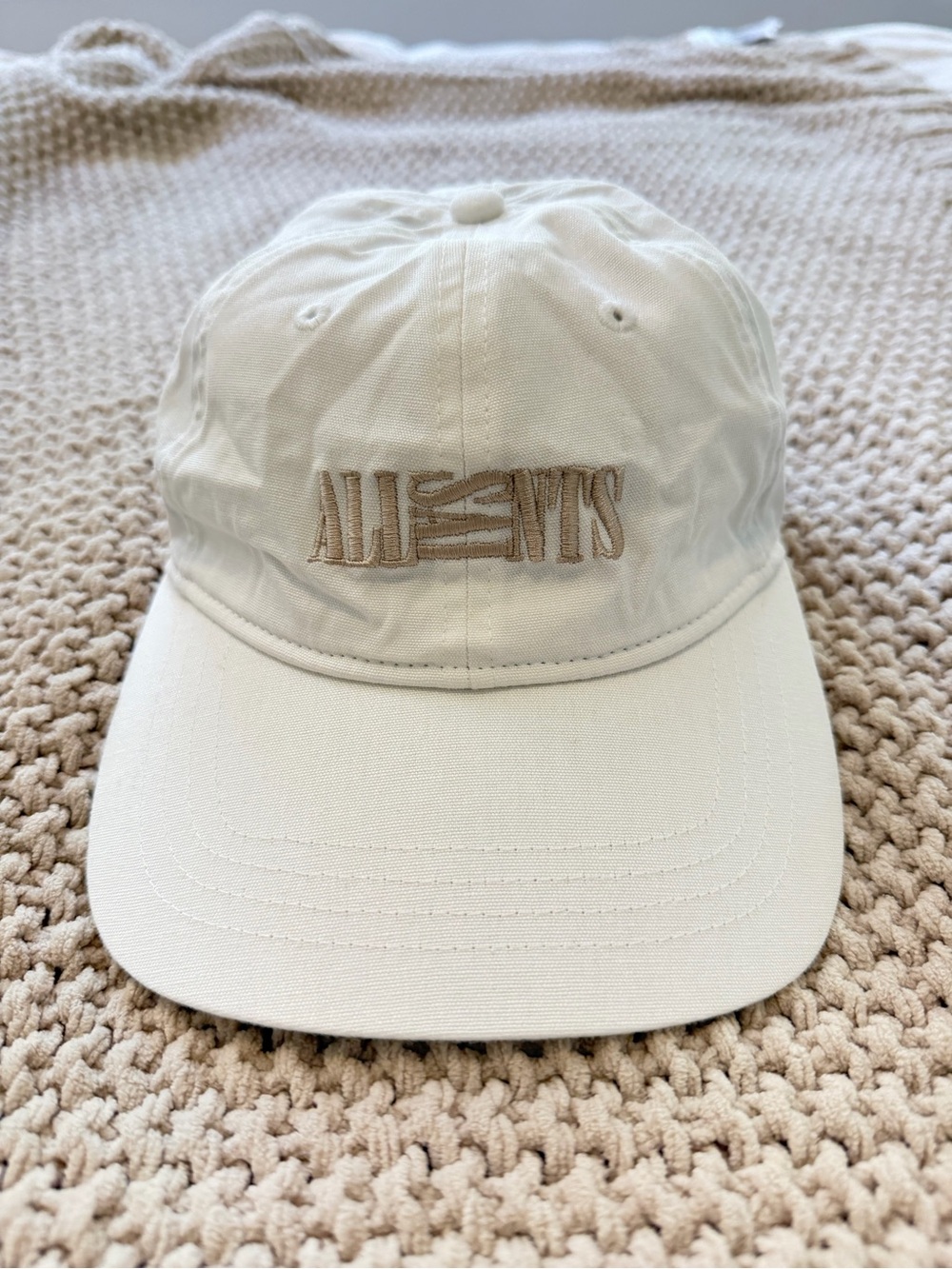 All Saints Cream Baseball Cap with adjustable band